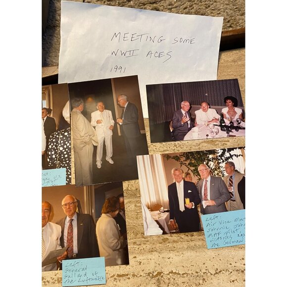 Meeting Some WWII Aces 1991 Vintage Photograph Collection - Picture 1 of 2
